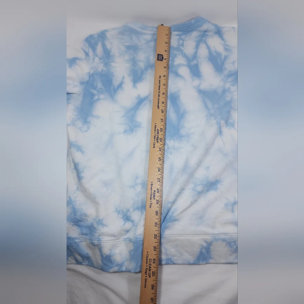 Nautica Women's Tie Dye Sky Theme Crew Neck Sweatshirt Size Large Blue / White - Picture 8 of 11